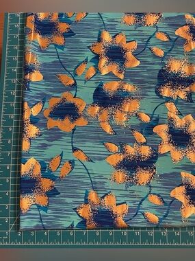 Blue Floral Decorative Fabric Panel - Home Accents